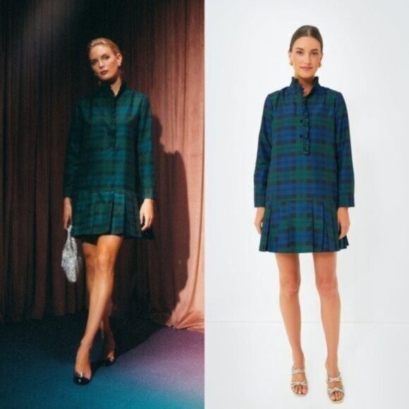 Tuckernuck | NEW Blackwatch Tate Plaid Academia Long Sleeve Mini Dress Size XXXL - Picture 3 of 13